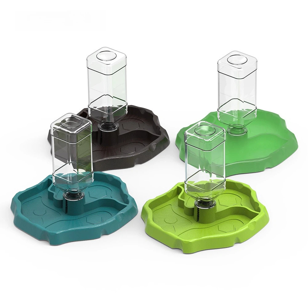 Water Dish Reptile - ที่ให้อาหารสัตว์เลื้อยคลานแบบถอดได้ ทำความสะอาดง่าย ความจุขนาดใหญ่ ชามอาหารสัตว์เลี้ยงขนาดเล็ก ไม่เอียง ถาดอาหารเต่าแบบตื้น