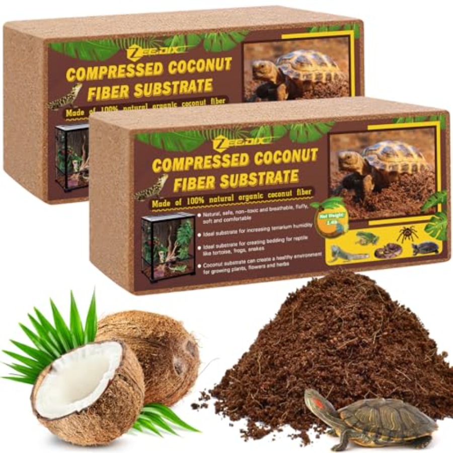 Substrate Coconut Fiber - วัสดุปลูกจากใยมะพร้าว 2 แพ็ค, วัสดุปลูกจากกะลามะพร้าวอินทรีย์ 100% สำหรับสัตว์เลื้อยคลาน,