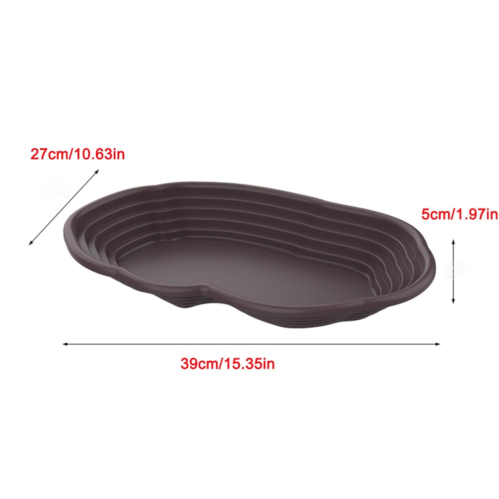Water Dish Reptile - ถาดอาบน้ำสัตว์เลื้อยคลาน ภาชนะสำหรับสัตว์ครึ่งบกครึ่งน้ำ ถาดอาหารและน้ำสำหรับเต่าและสัตว์เลื้อยคลาน ชามอาหารสำหรับให้อาหารสัตว์เลื้อยคลาน เช่น เต่ามีหนวด