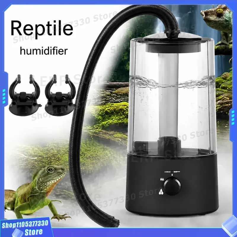 Terrarium Fogger Ultrasonic - เครื่องเพิ่มความชื้นในอากาศแบบอัลตราโซนิก 4 ลิตร สำหรับสัตว์เลื้อยคลาน เครื่องพ่นไอน้ำสำหรับตู้เลี้ยงสัตว์ ระบบปิดอัตโนมัติป้องกันการทำงานขณะน้ำแห้ง