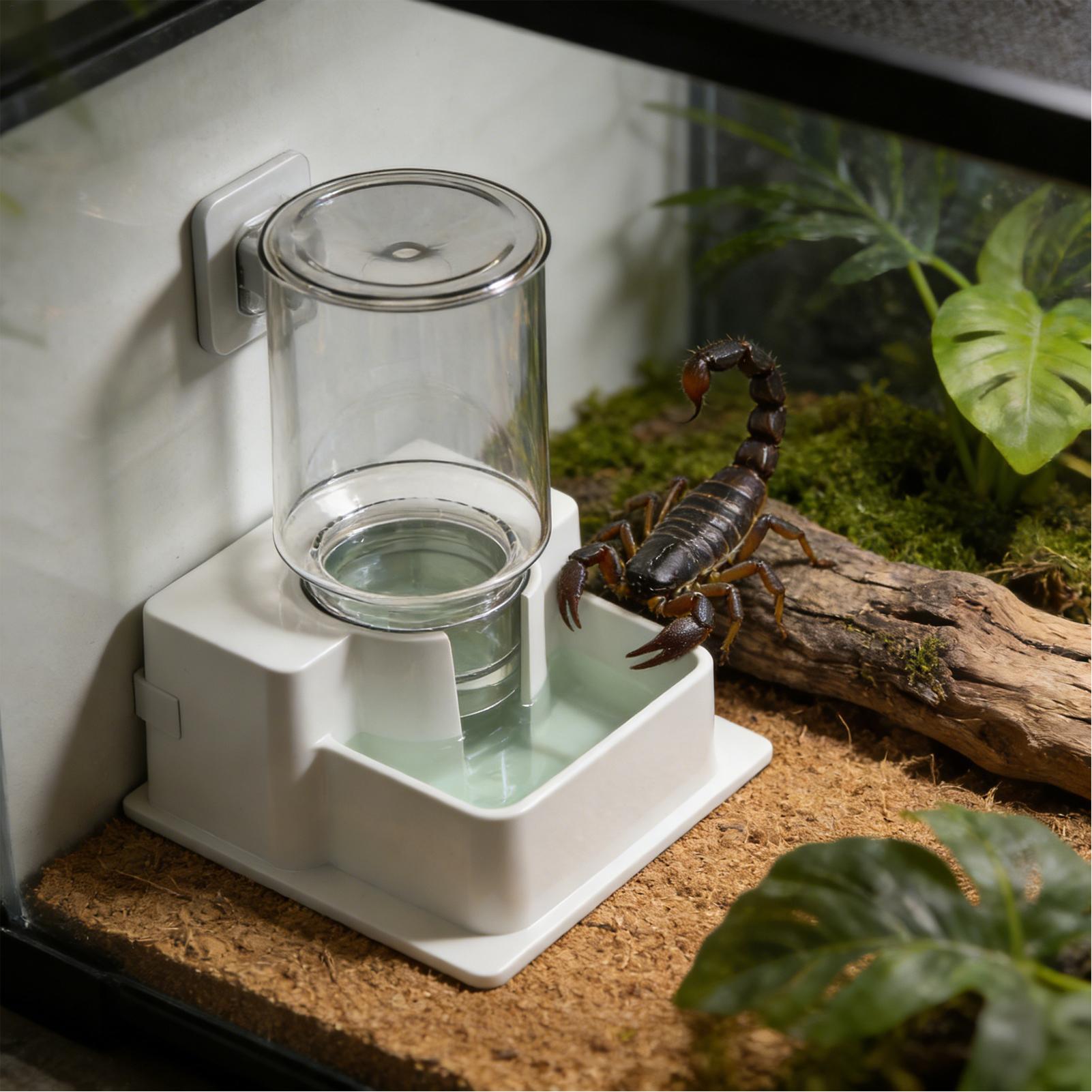 Water Dish Reptile - เครื่องให้น้ำอัตโนมัติสำหรับสัตว์เลี้ยงในตู้เลี้ยง เช่น ตุ๊กแก มังกรเครา เต่า จิ้งจก