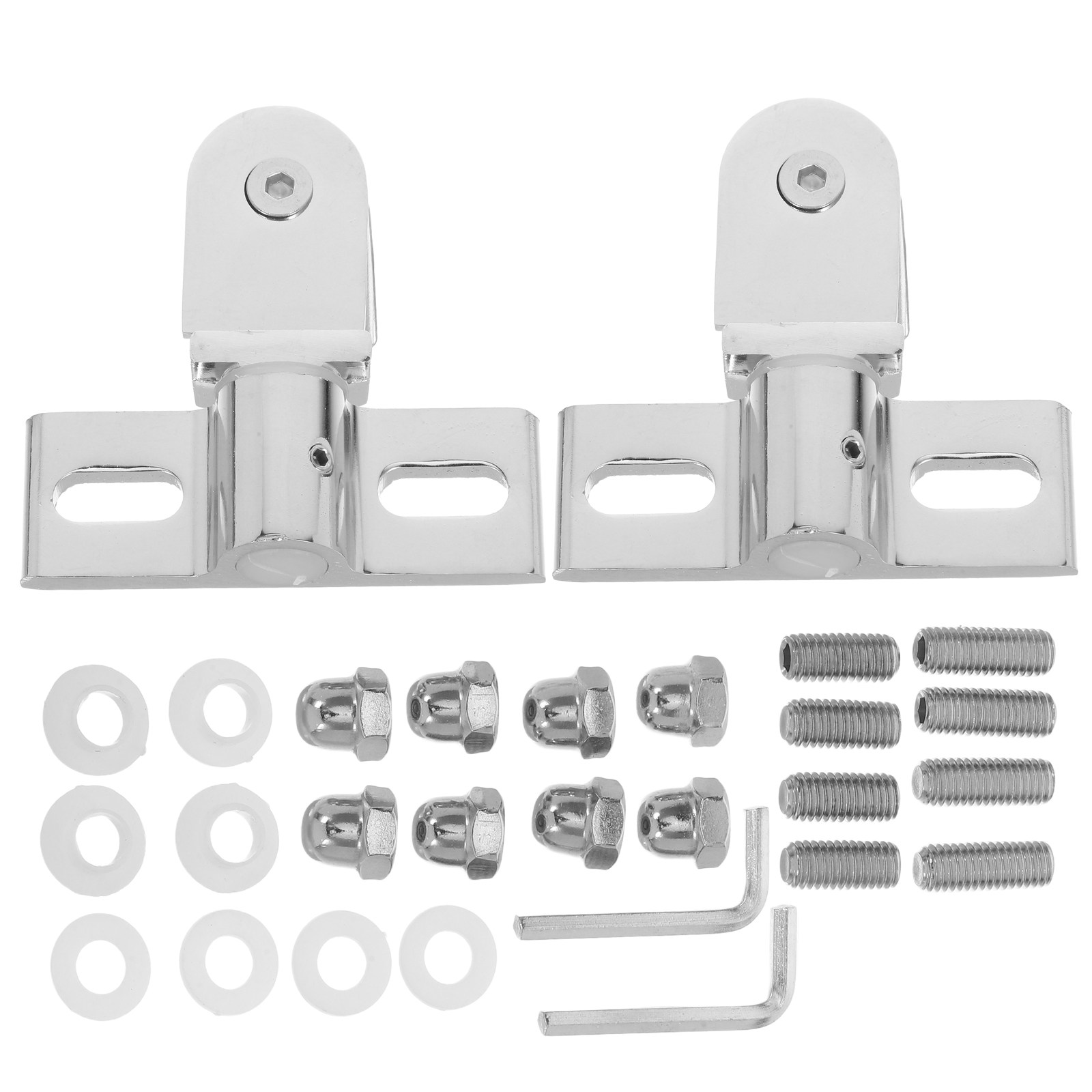 Glass Door Hinge - บานพับประตูห้องอาบน้ำ 2 ชุด สำหรับประตูกระจกไร้กรอบ ฮาร์ดแวร์อัลลอยด์สำหรับงานหนัก ใช้งานได้อย่างราบรื่นและเชื่อถือได้