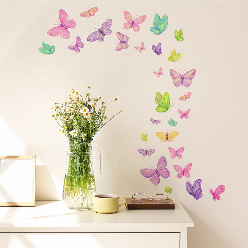 โรแมนติกผีเสื้อสติ๊กเกอร์ติดผน - Pvc Panel Background บทวิจารณ์และราคา