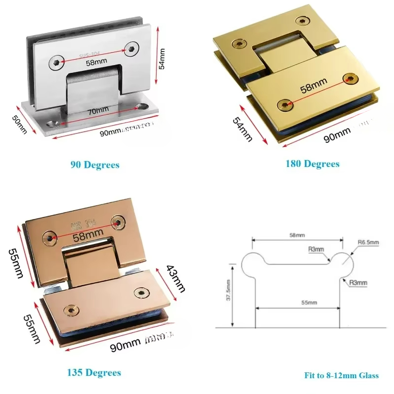 บานพับประตูกระจกห้องอาบน้ำสแตน - Glass Door Hinge บทวิจารณ์และราคา