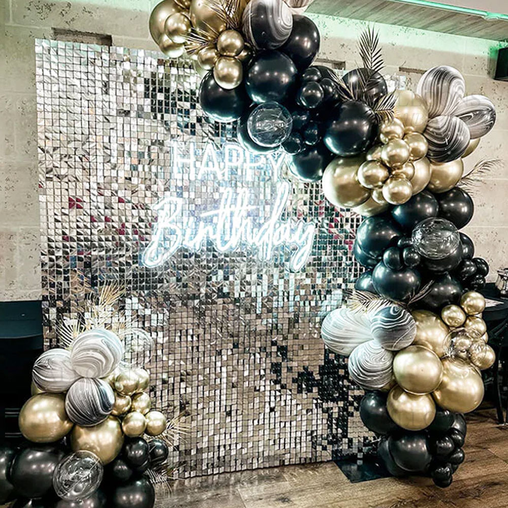 Silver Sequin Wall ฉากหลังแผง  - Pvc Panel Background บทวิจารณ์และราคา
